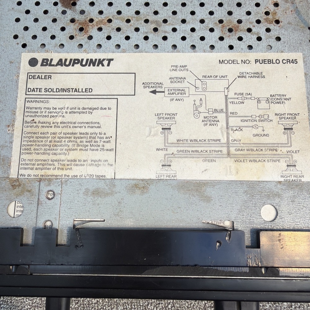 Blaupunkt Pueblo CR45 High-Power FM/AM/Cassette Receiver w/ Detachable Face - Picture 4 of 10